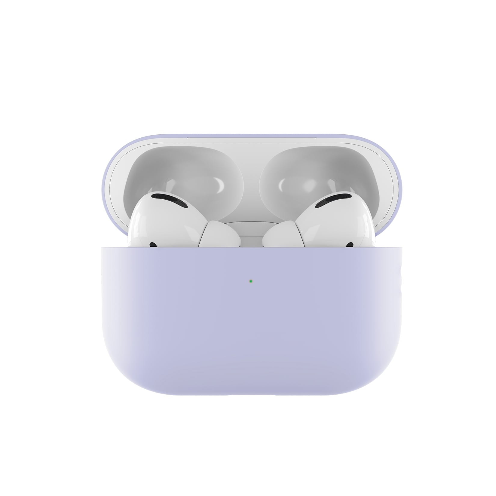 На фото изображено Ультратонкий силиконовый чехол uBear Touch Case AirPods Pro 2 / Pro, сиреневый