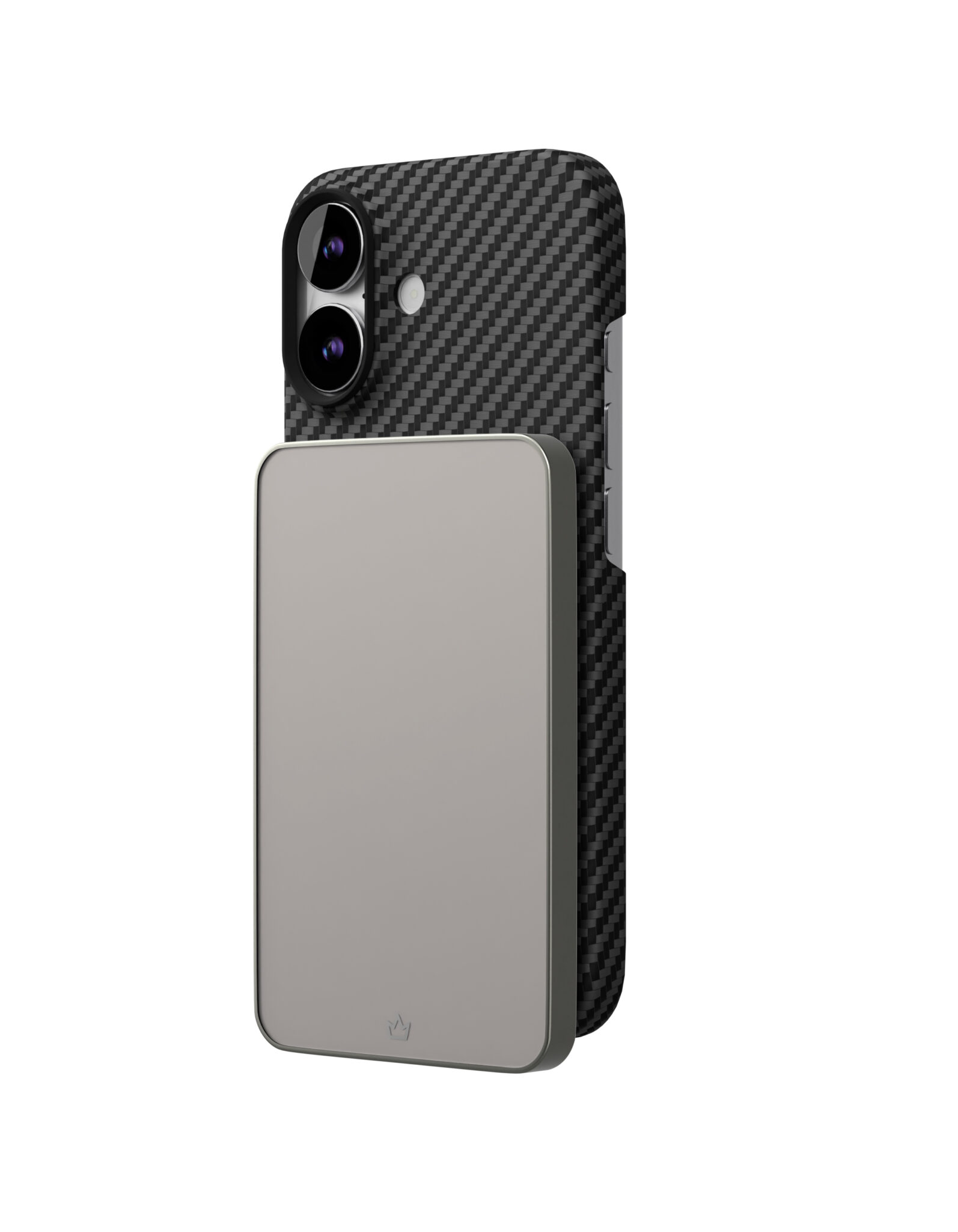 На фото изображено Чехол защитный VLP Kevlar Case с MagSafe для iPhone 17, черный