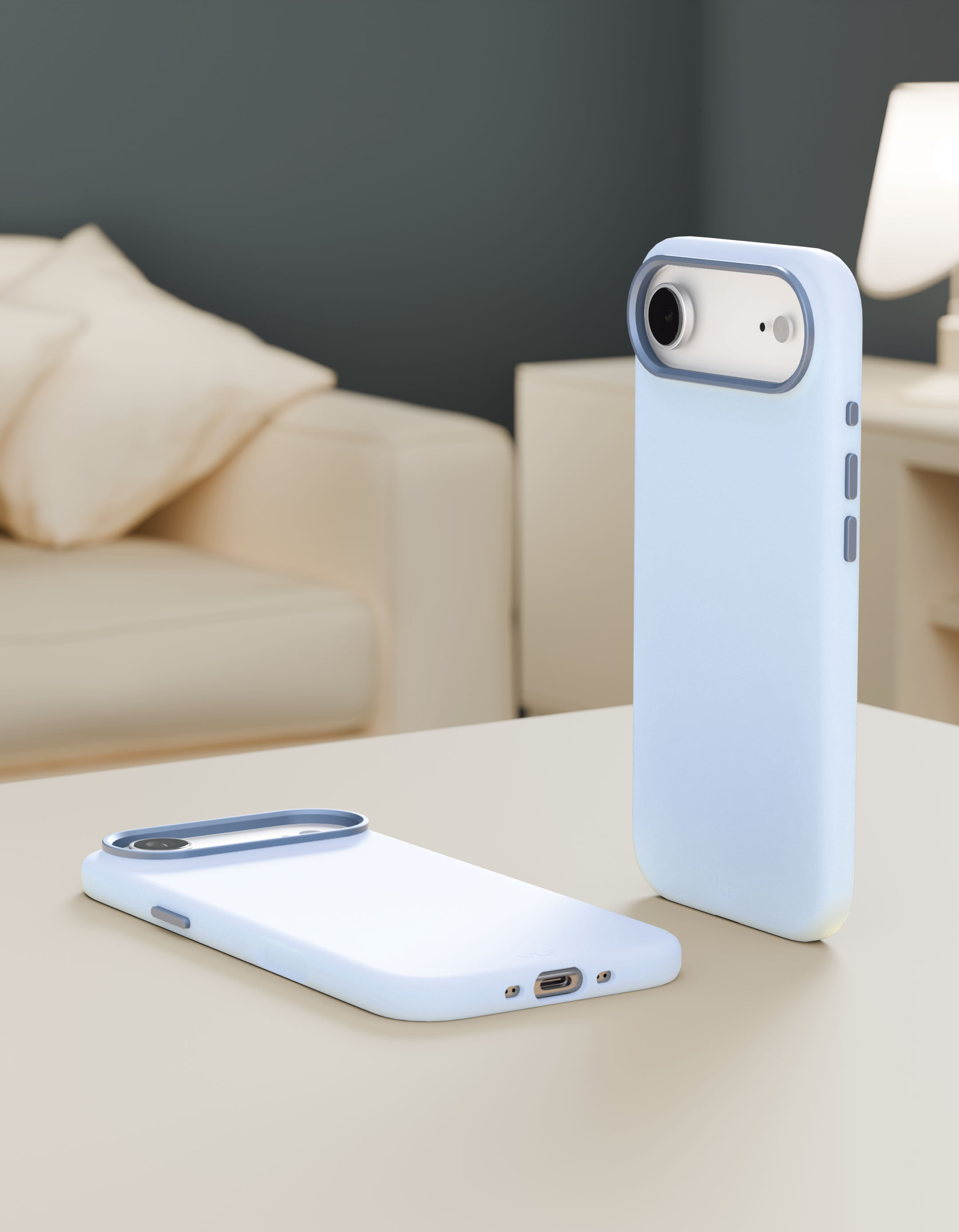 На фото изображено Чехол защитный VLP Aster Pro Case с MagSafe для iPhone 17 Air, голубой