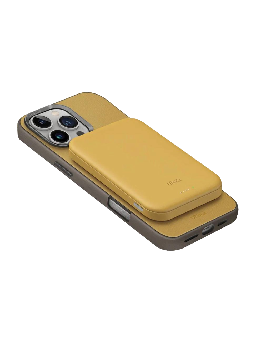На фото изображено Внешний аккумулятор Uniq Lexa 5000 mAh, желтый