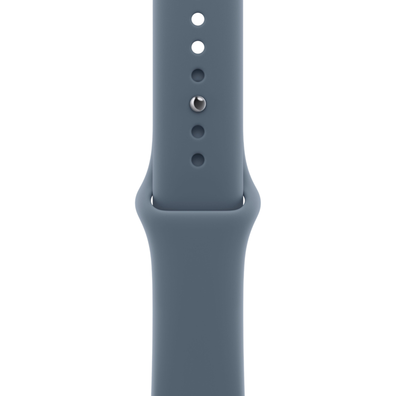 На фото изображено Apple Watch Series 11, 42 мм, корпус из алюминия цвета «Серый космос», спортивный ремешок, размер M/L