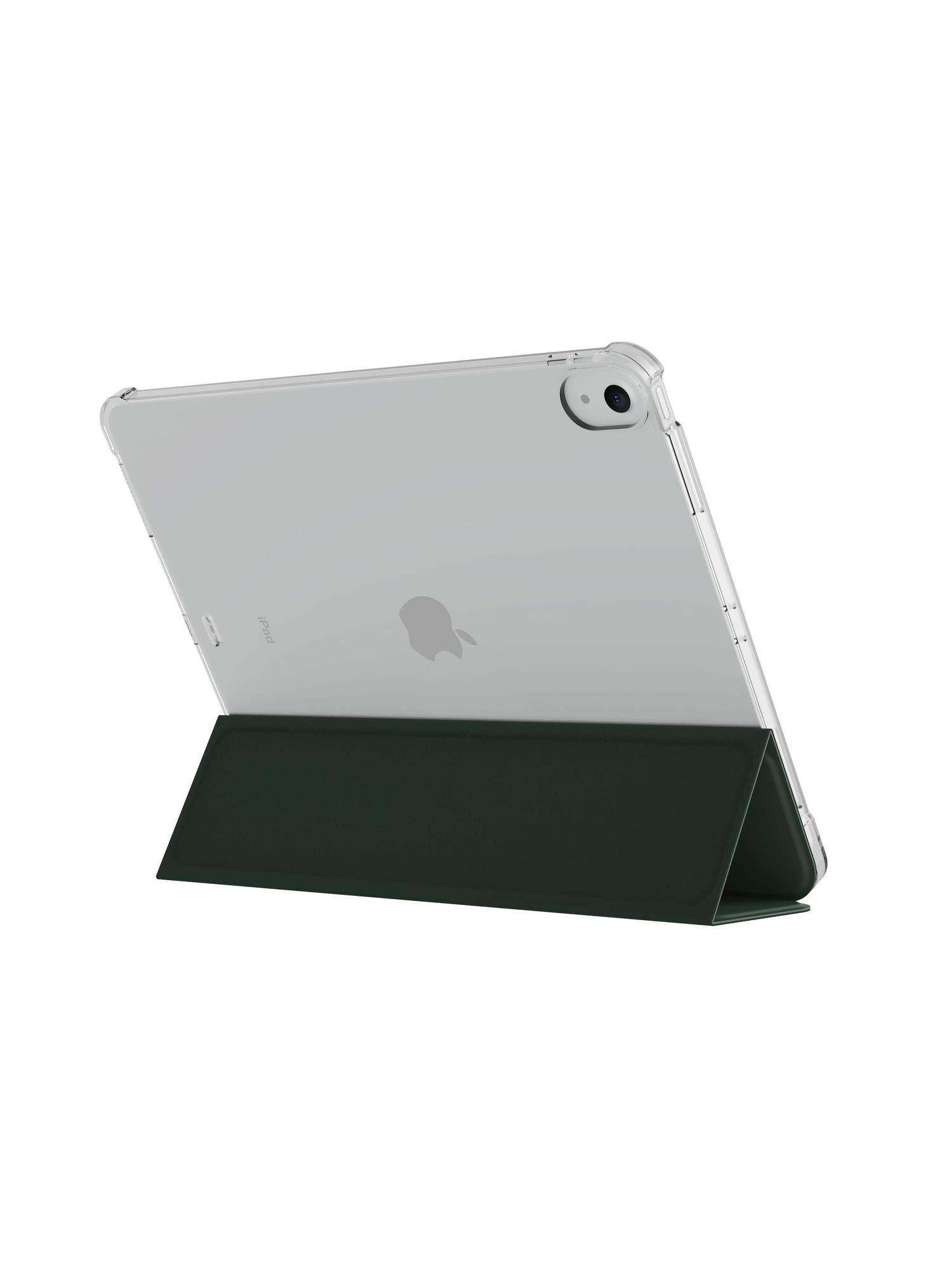 На фото изображено Чехол защитный VLP Dual Folio Case для iPad 10, темно-зеленый