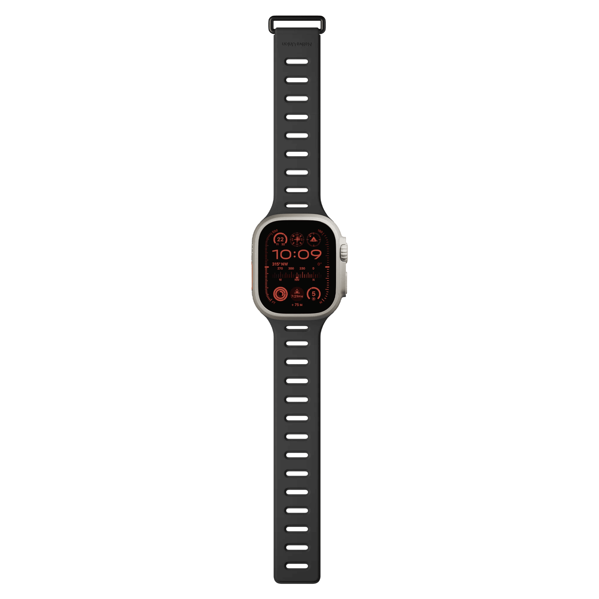 На фото изображено Ремешок Native Union для Apple Watch Magnetic 42/44/45/49мм,черный/серый
