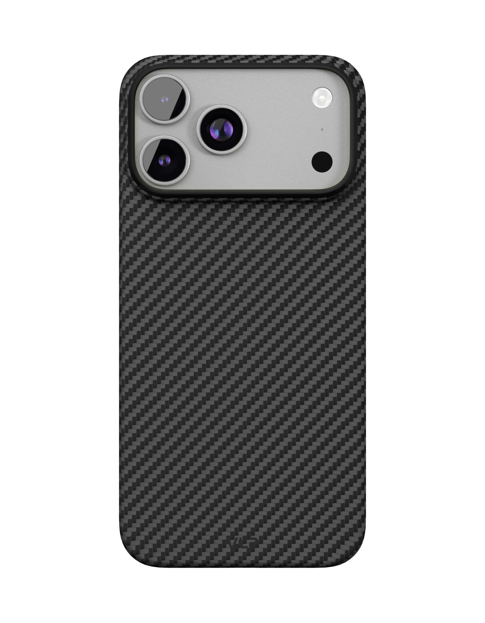 На фото изображено Чехол защитный VLP Kevlar Case с MagSafe для iPhone 17 Pro Max, черный