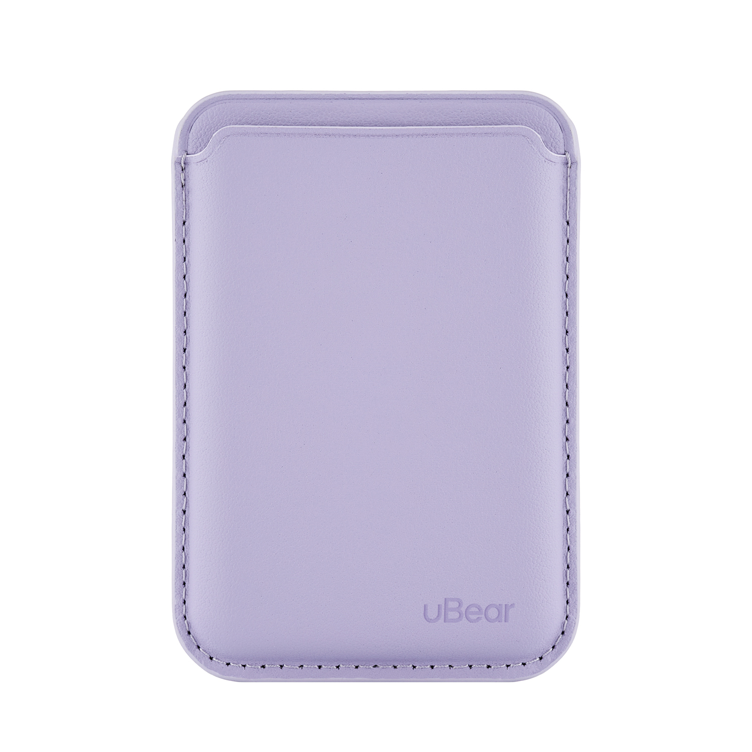 На фото изображено Магнитный кардхолдер uBear Leather Shell, фиолетовый