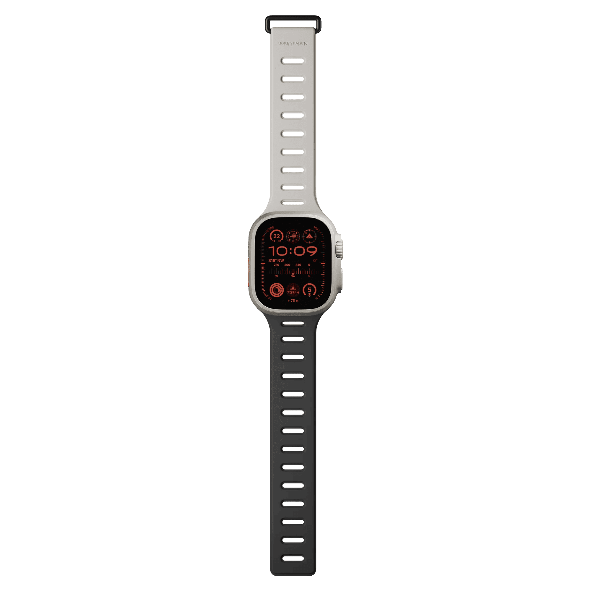 На фото изображено Ремешок Native Union для Apple Watch Magnetic 42/44/45/49мм,черный/серый