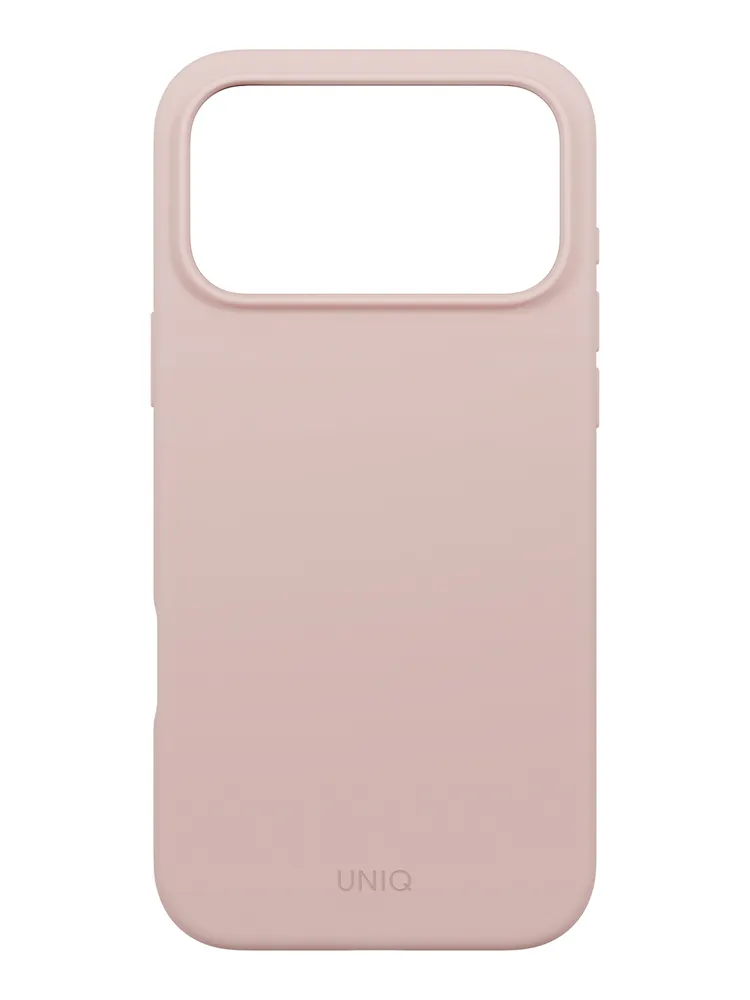 На фото изображено Чехол Uniq Lino MagSafe для iPhone 17 Pro, розовый