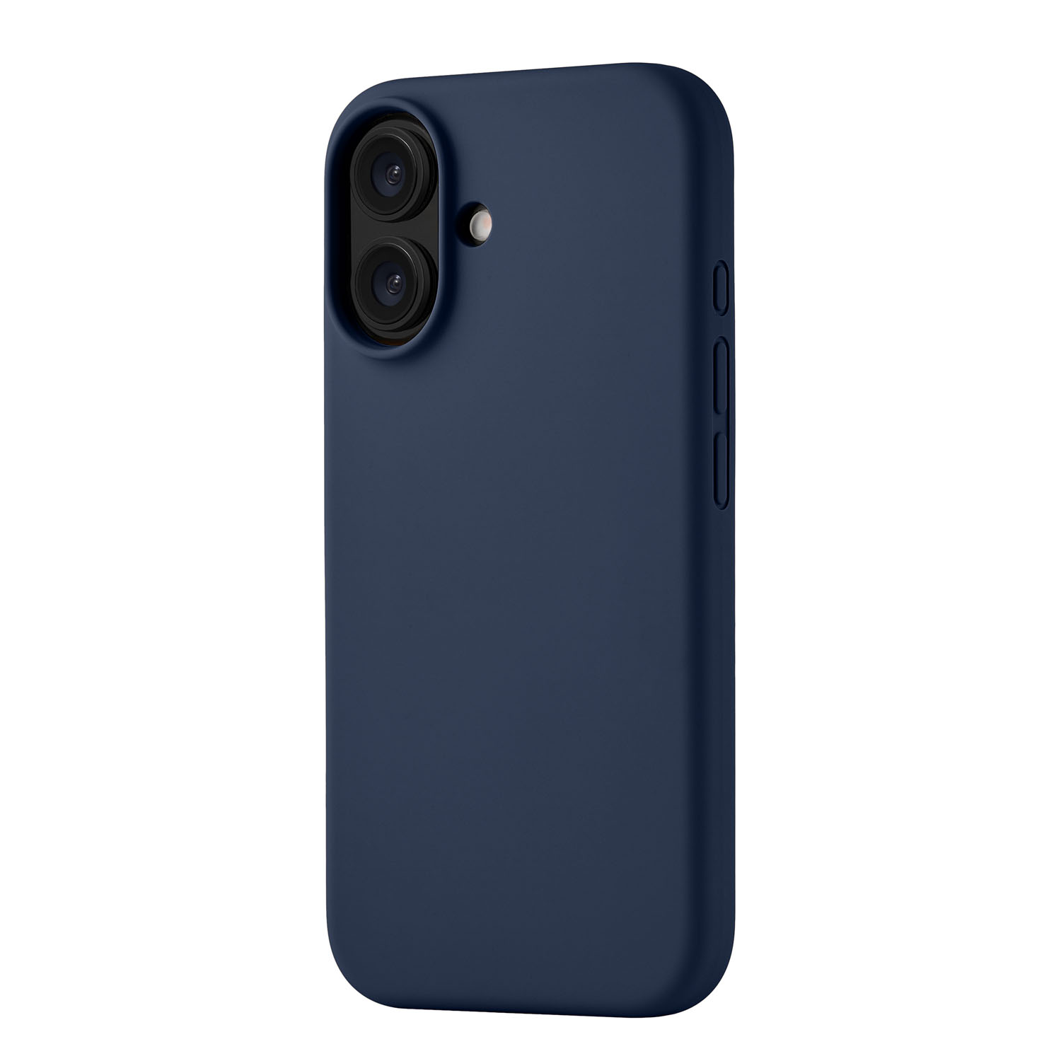 На фото изображено Чехол защитный uBear Touch Mag Case для iPhone 16, темно-синий