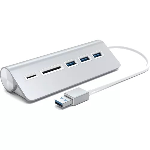 USB-хаб и кардридер Satechi Aluminum USB 30 Hub & Card Reader, серебряный USB-хаб и кардридер Satechi Aluminum USB 30 Hub & Card Reader, серебряный