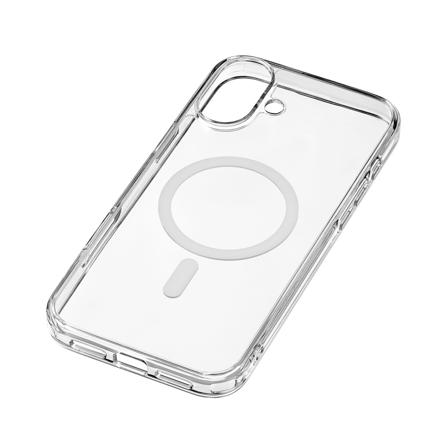 На фото изображено Чехол защитный uBear Real Mag Case для iPhone 16 Plus, усиленный, прозрачный