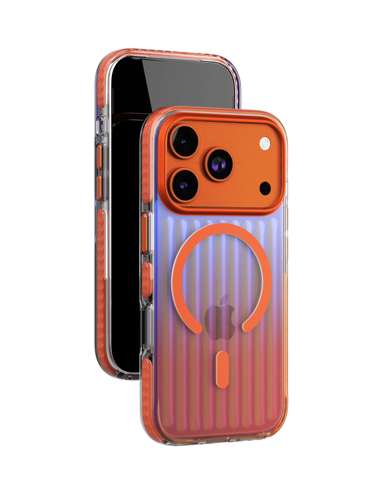 На фото изображено Чехол защитный VLP Pulse Case с MagSafe для iPhone 17 Pro, оранжевый