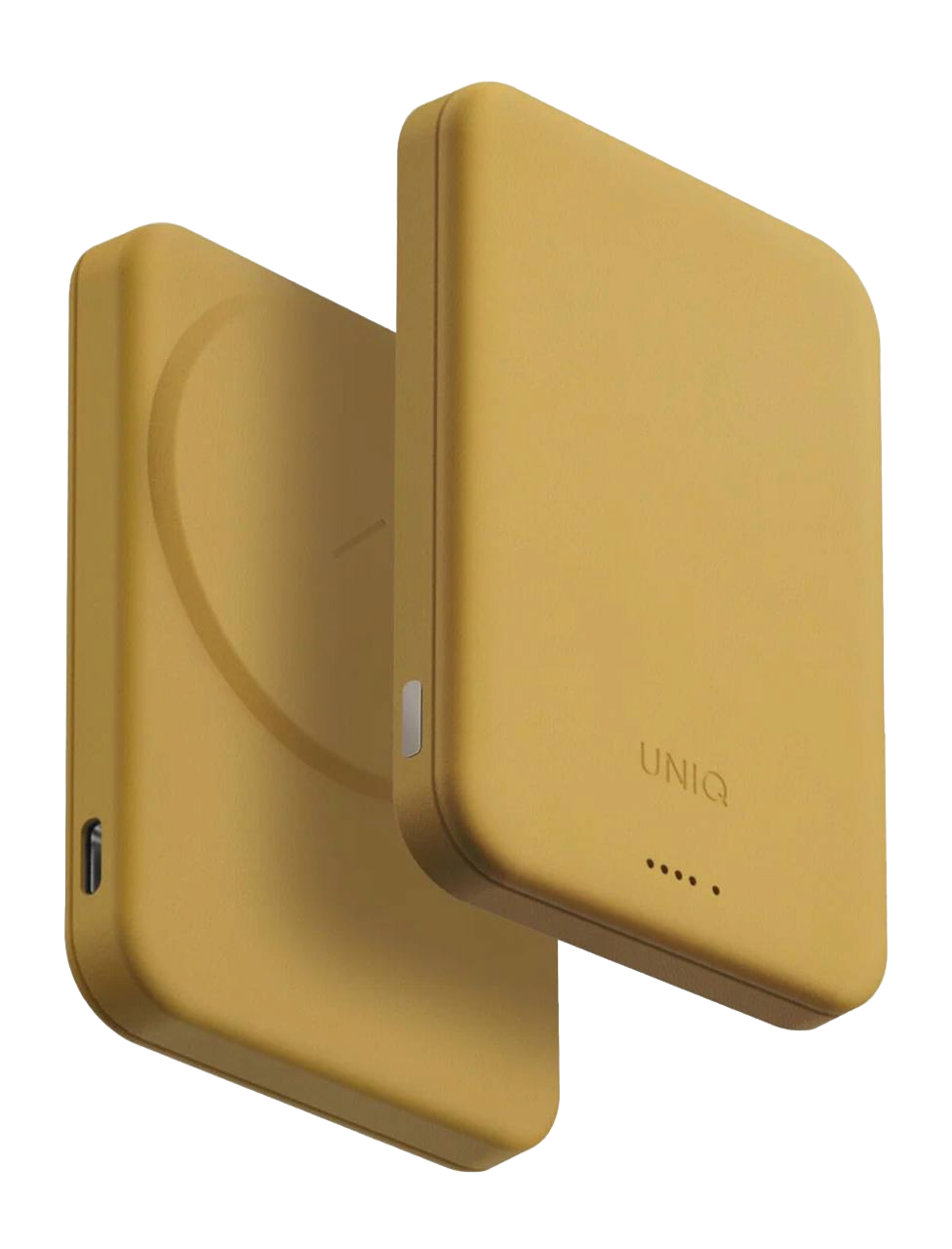 На фото изображено Внешний аккумулятор Uniq Lexa 5000 mAh, желтый