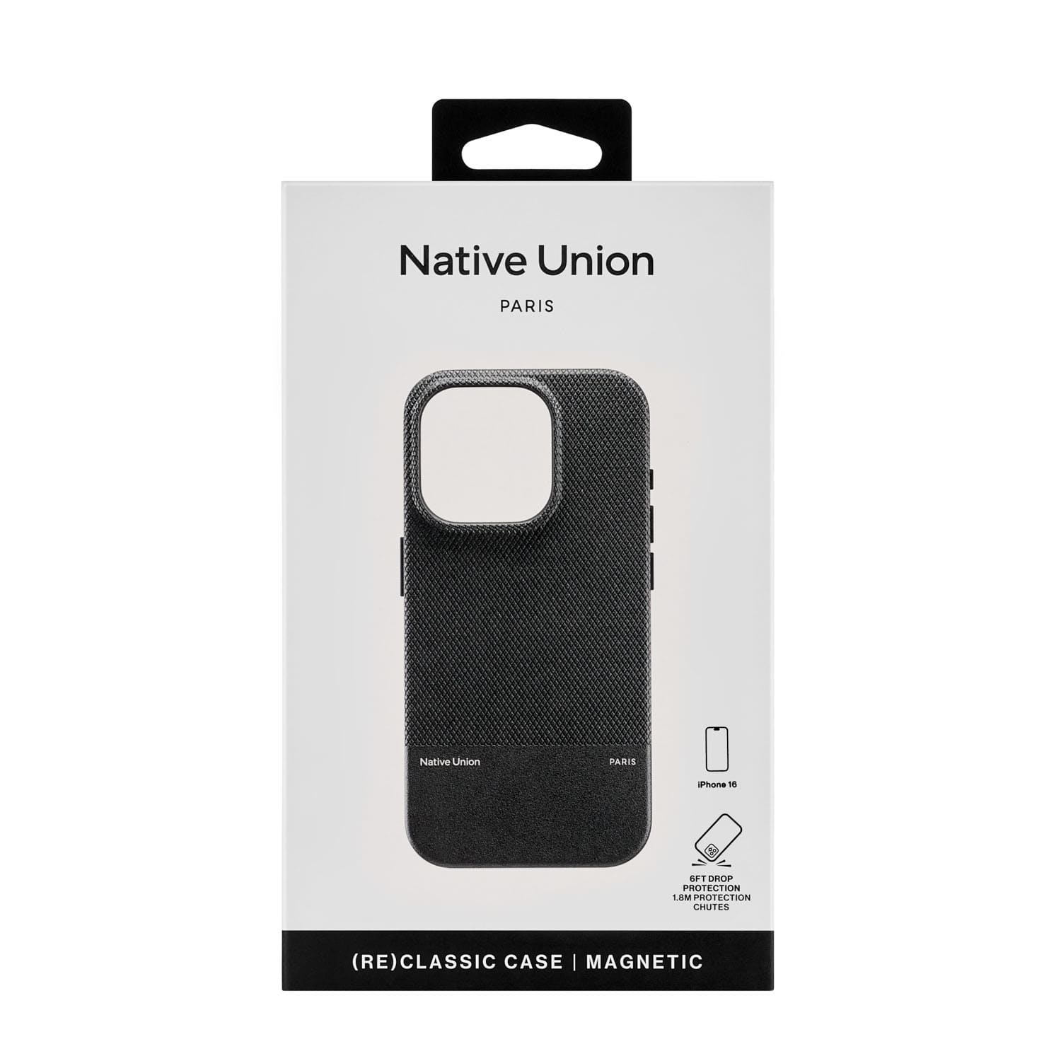 На фото изображено Чехол Native Union (RE)Classic Case MagSafe для iPhone 16, черный