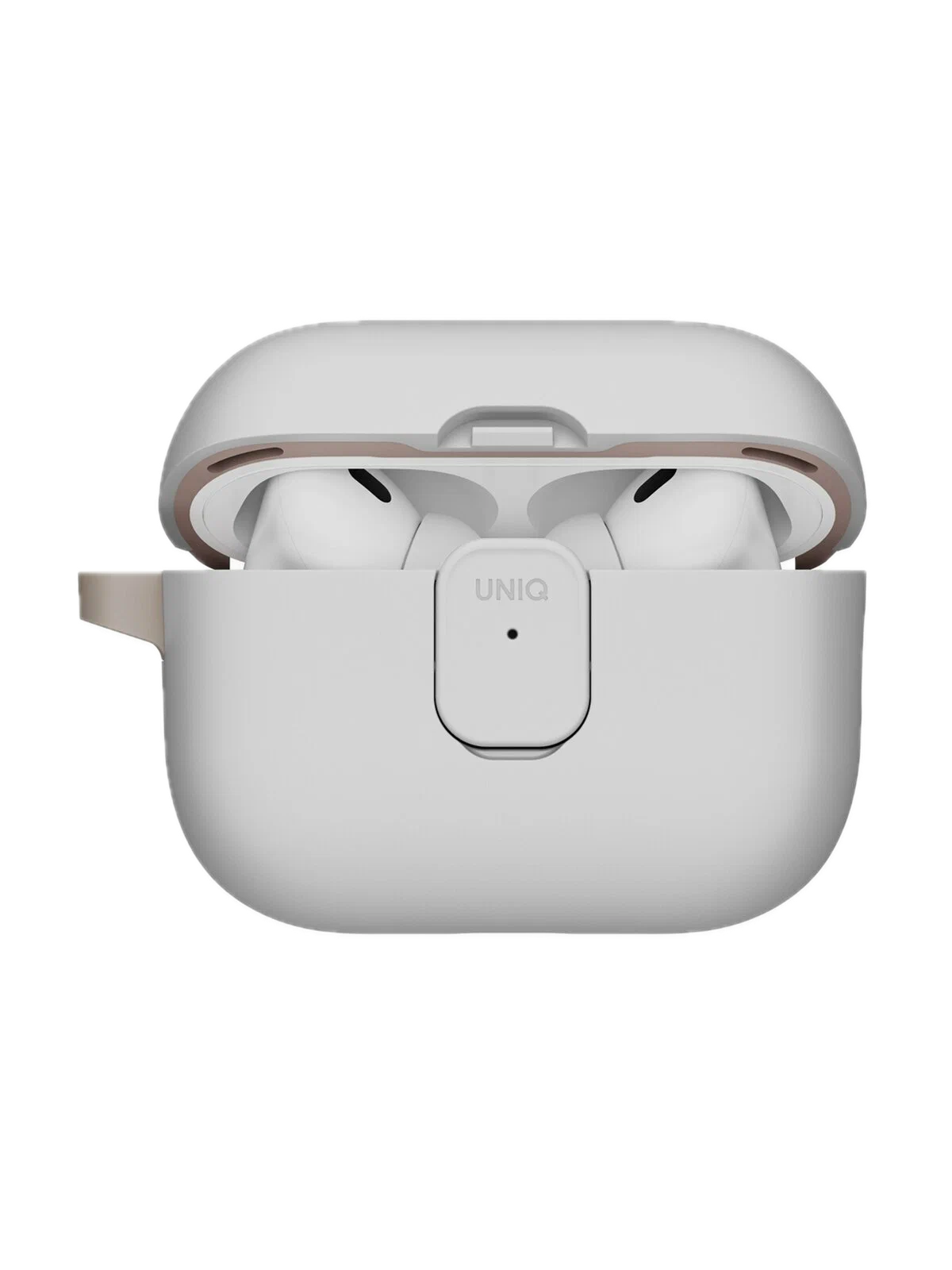 Фото Чехол Uniq CLYDE Lock case для AirPods Pro 3, Mist Grey/Khaki На фото изображено Чехол Uniq CLYDE Lock case для AirPods Pro 3, Mist Grey/Khaki