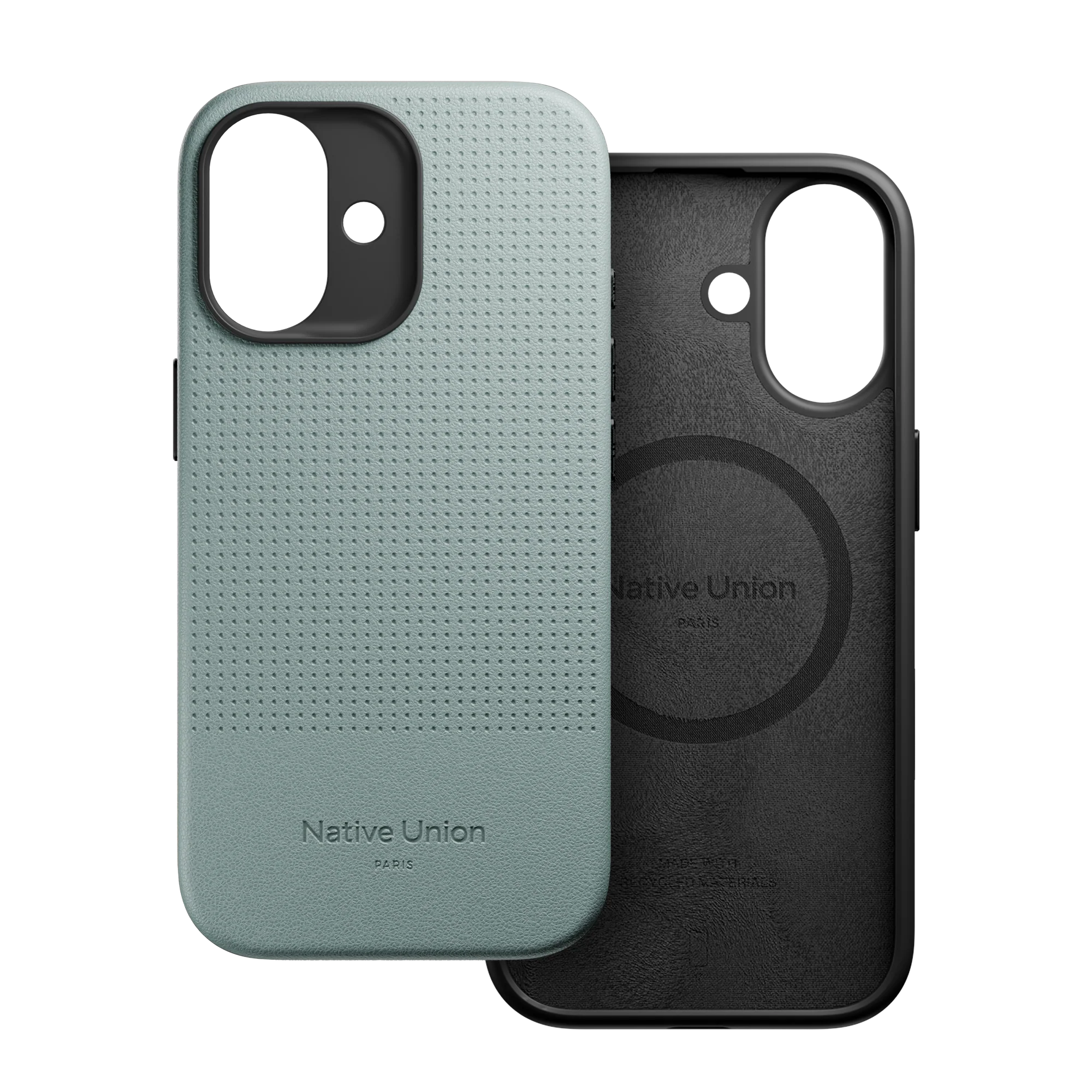 На фото изображено Чехол Native Union Active Case MagSafe для iPhone 17, зеленый