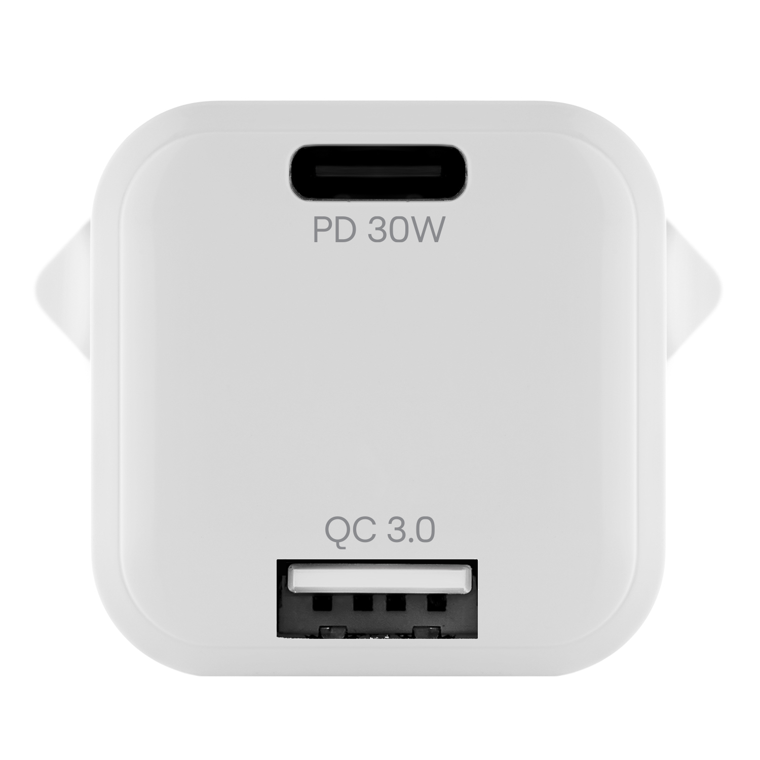 На фото изображено Сетевое зарядное устройство uBear Pulse Dual, GaN, 30 Вт, белый