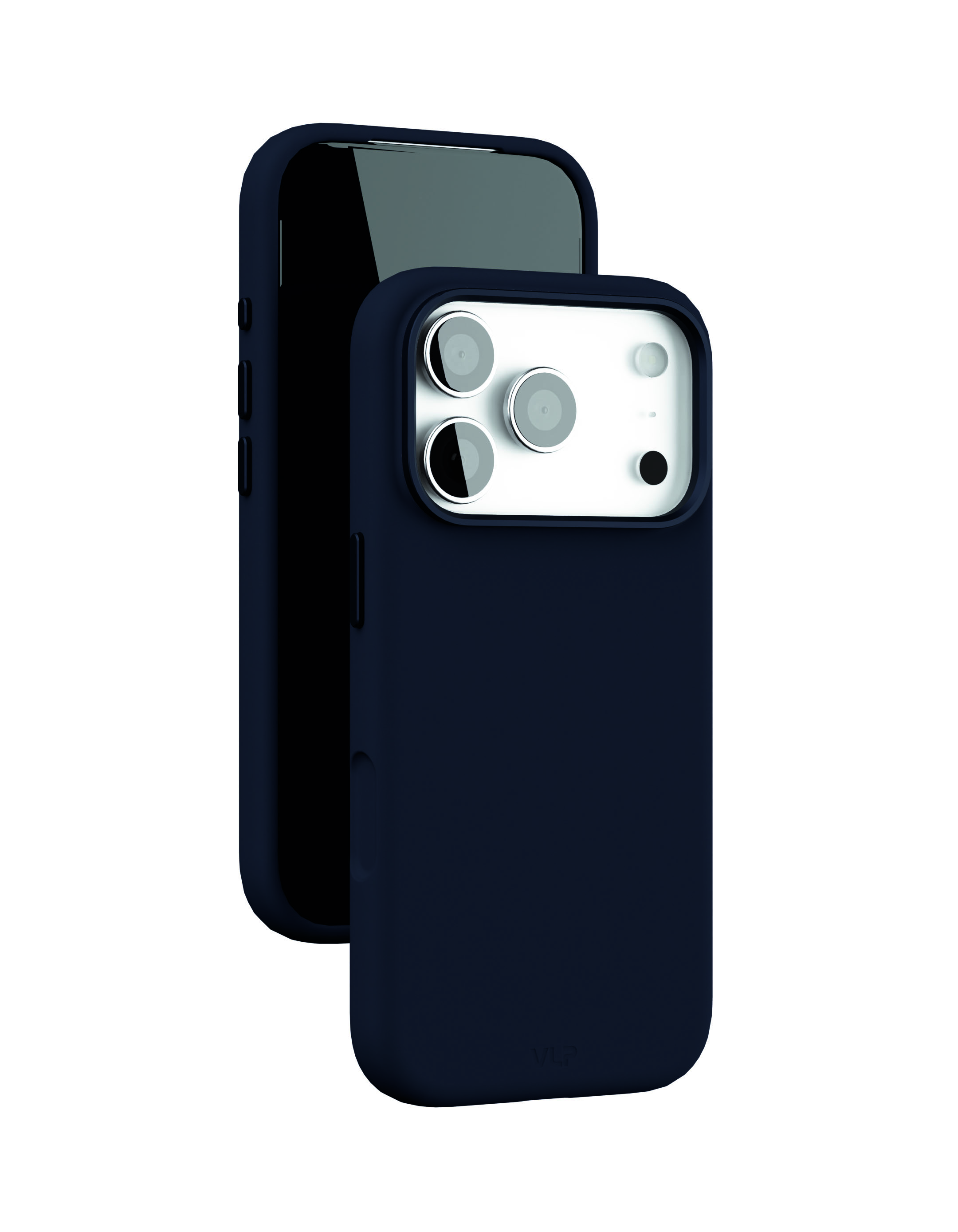 На фото изображено Чехол защитный VLP Aster Pro Case с MagSafe для iPhone 17 Pro, темно-синий