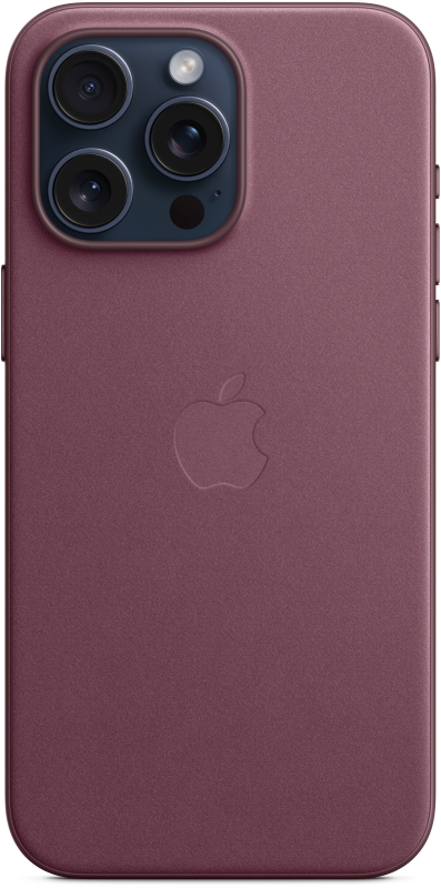 На фото изображено Чехол Apple MagSafe FineWoven для iPhone 15 Pro Max, «Шелковица»