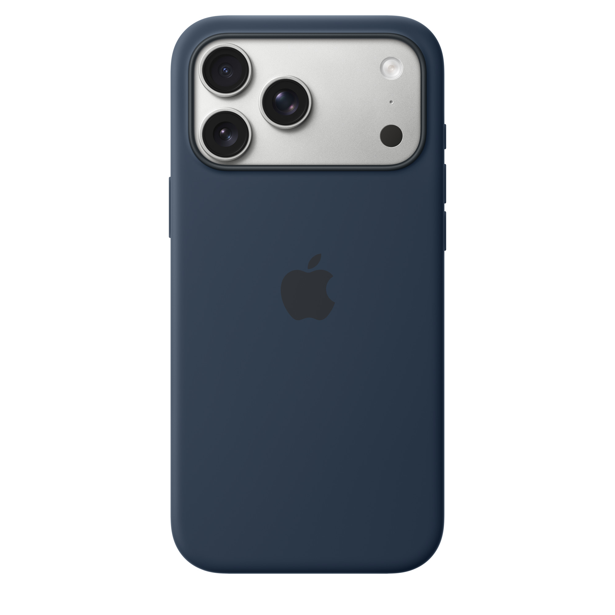 На фото изображено Чехол защитный Apple Silicone Case with MagSafe для iPhone 17 Pro Max, синий
