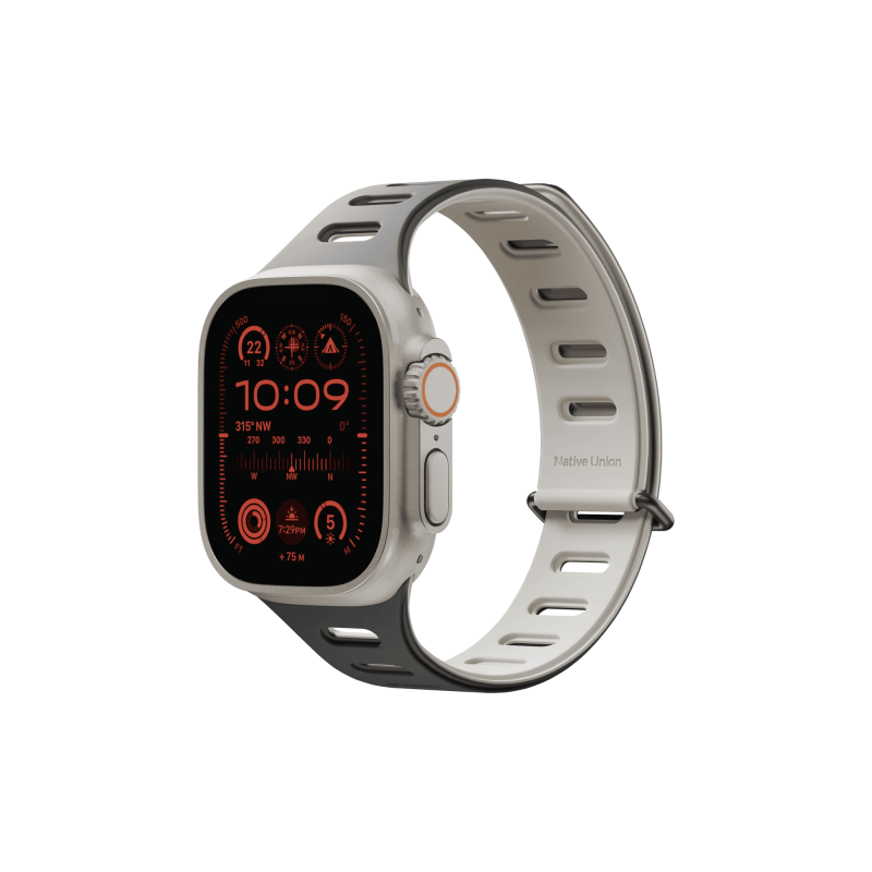 Фото Ремешок Native Union для Apple Watch Magnetic 42/44/45/49мм,черный/серый На фото изображено Ремешок Native Union для Apple Watch Magnetic 42/44/45/49мм,черный/серый