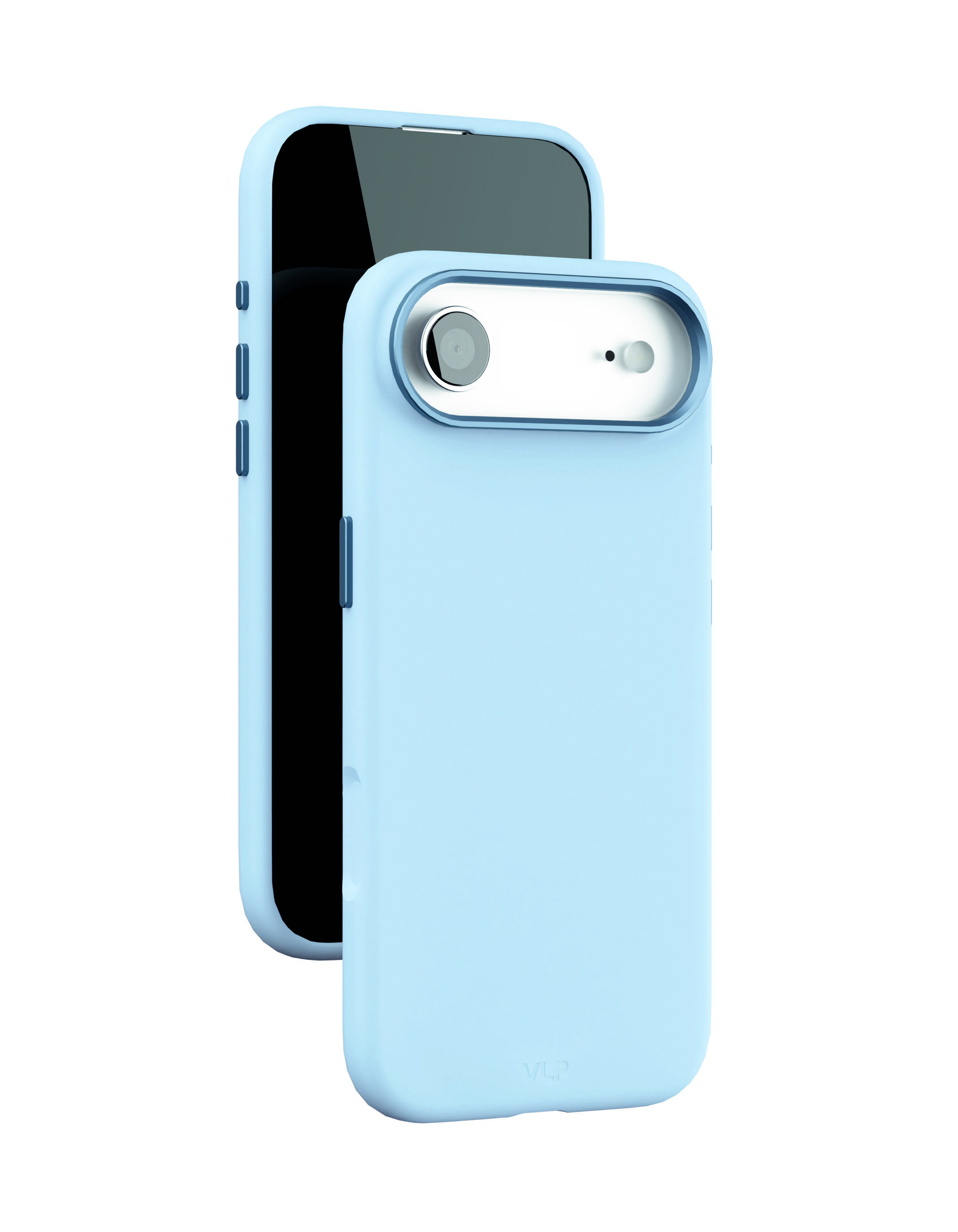 На фото изображено Чехол защитный VLP Aster Pro Case с MagSafe для iPhone 17 Air, голубой