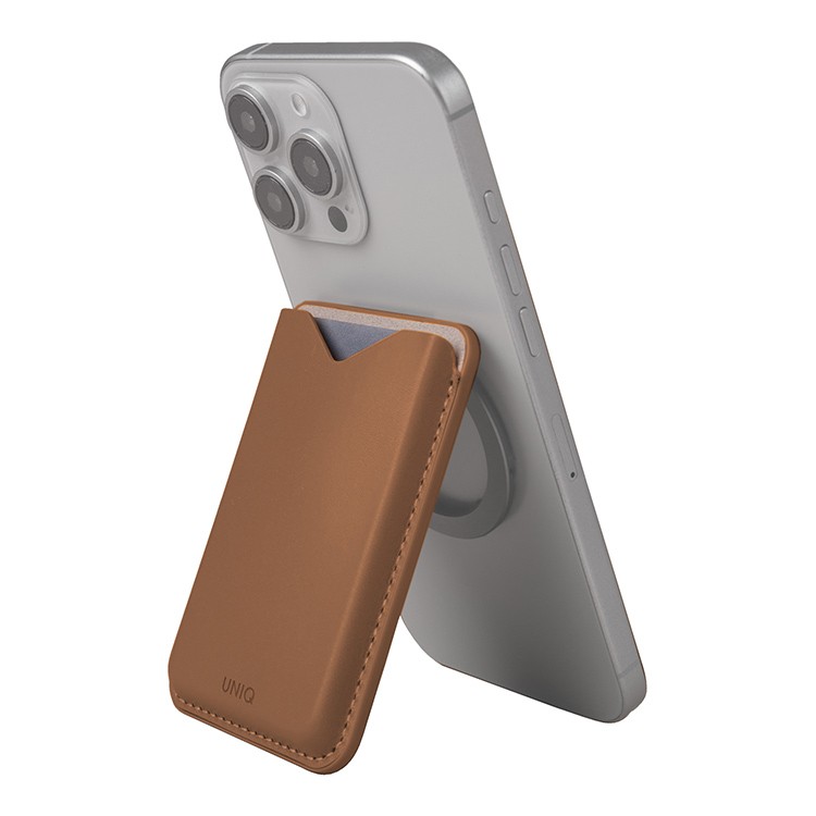 На фото изображено Картхолдер Uniq Lyden EVO, Caramel