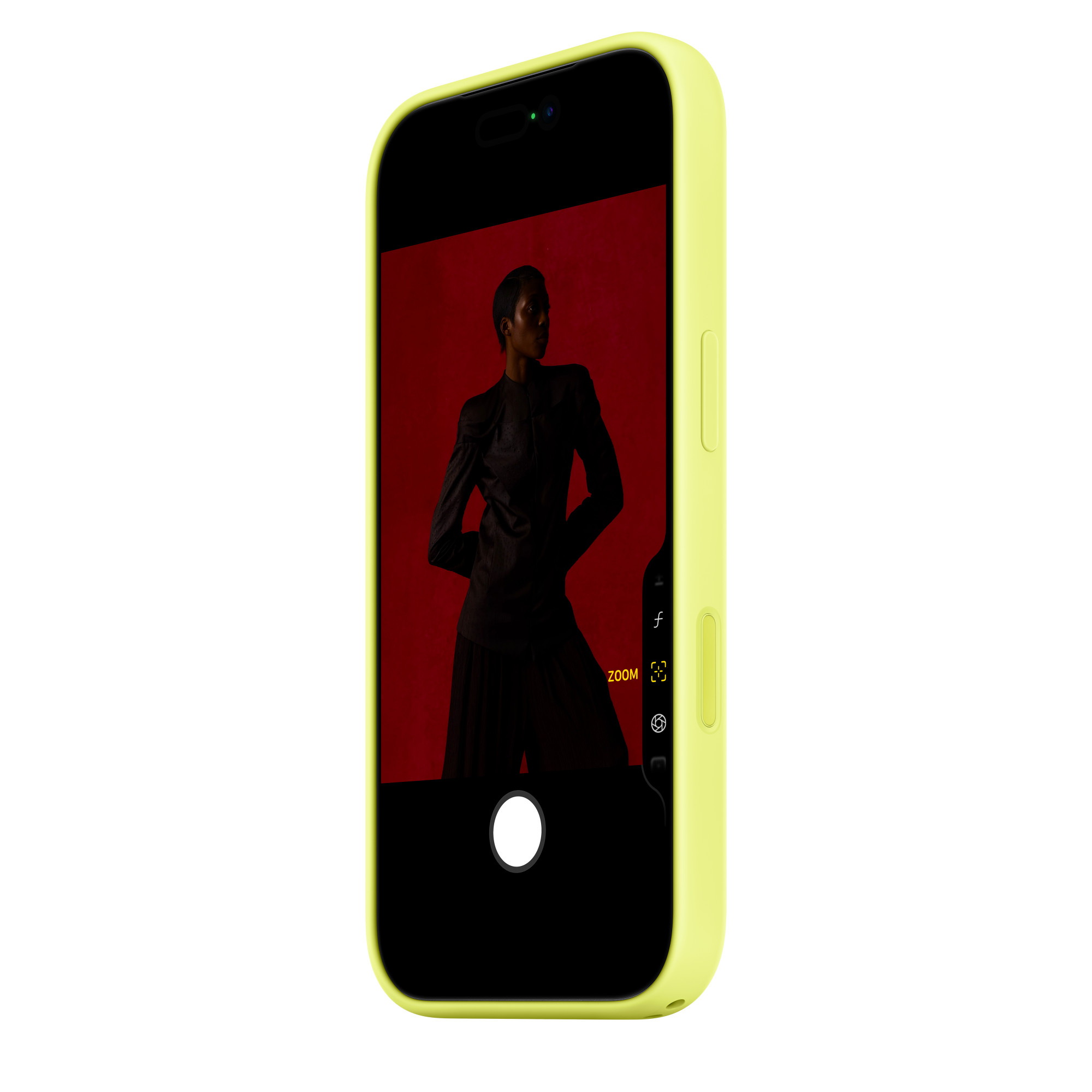 На фото изображено Чехол защитный Apple Silicone Case with MagSafe для iPhone 17 Pro, жёлтый