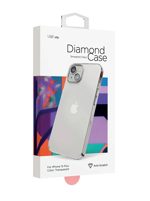 Чехол защитный VLP Diamond Case для iPhone 15 Plus, прозрачный