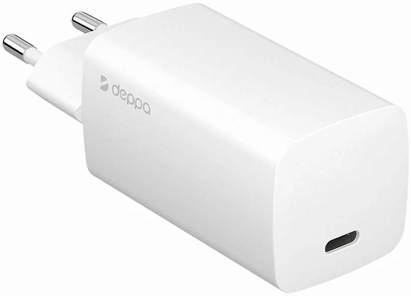 Сетевое зарядное устройство Wall Charger 2хUSB-C, 65Вт, GaN, белый